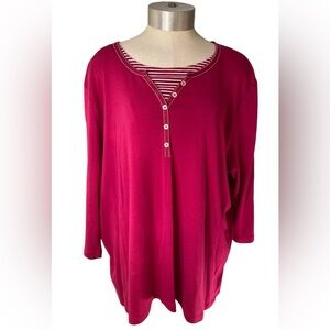 CJ Banks Knit Henley Womenswear Plus 2X.